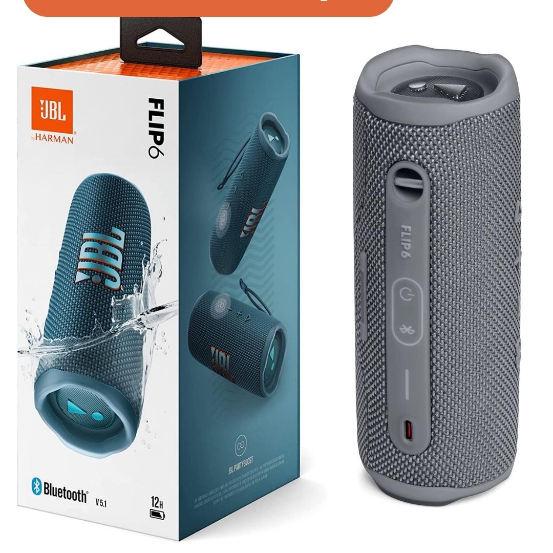 ENCEINTE BLUETOOTH PORTABLE JBL FLIP 6 (étanche à l'eau et à la poussière, haut-parleur haute fréquence pour des basses profondes, 12 heures d'autonomie)