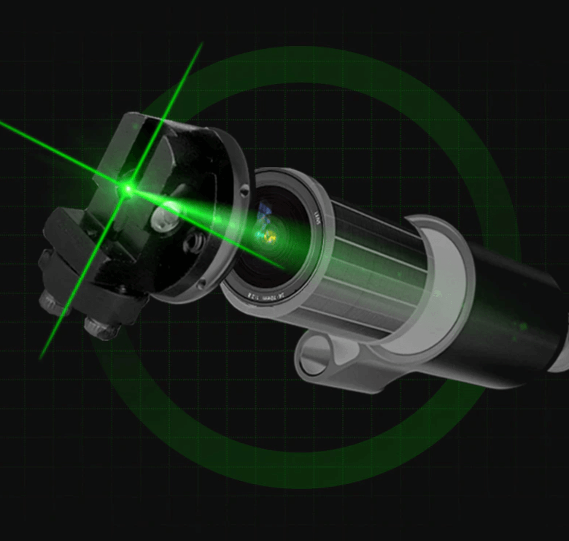 Niveau Laser vert/rouge à 2 lignes, projection horizontale et verticale à nivellement automatique, montage fileté de 1/4 pouces